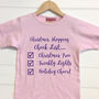 Personalised Child's Christmas Check List T Shirt, thumbnail 2 of 8
