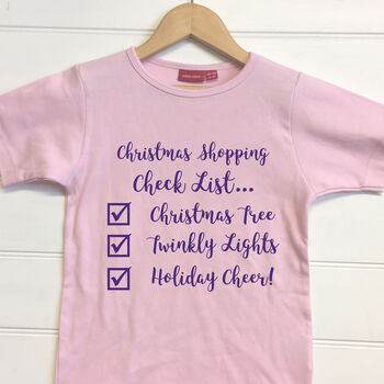 Personalised Child's Christmas Check List T Shirt, 2 of 8
