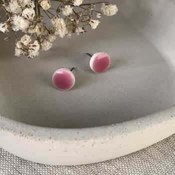 Handmade Ceramic Dot Stud Earrings Minimalist, 6 of 8