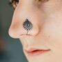 Oxidized Round Wide Simple Nose Pin, thumbnail 1 of 5