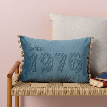 Personalised 50th Birthday Velvet Cushion, 4 of 12