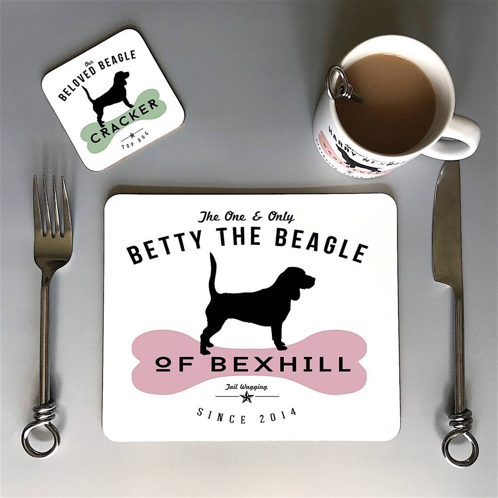 Personalised Dog Breed Placemat 25 Breeds Available By lovehart