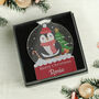 Personalised Penguin Acrylic Snowglobe Hanging Decoration Gift Boxed, thumbnail 4 of 6