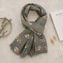 Retro Metallic Elephants Scarf, thumbnail 2 of 7