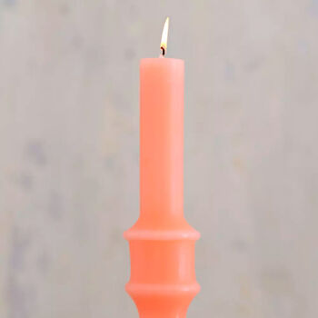 Candlestick Shaped Candle Bright Coral, 2 of 4