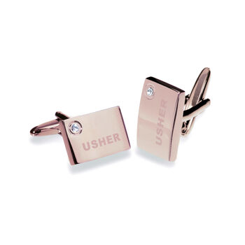 Usher Rhodium, Gold Or Rose Gold Plated Cufflinks, 4 of 12