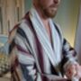 Port Stripe Organic Cotton Reversible Dressing Gown Robe, thumbnail 2 of 10