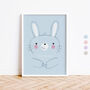 Cute Bunny Rabbit Personalised Name Print, thumbnail 1 of 10