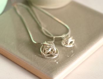 Handmade Silver Lovers Knot Necklace, 3 of 6