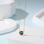 Emerald Green Cz Bezel Pendant Necklace, thumbnail 3 of 11