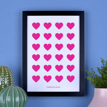 Personalised Love Hearts Print, 4 of 7