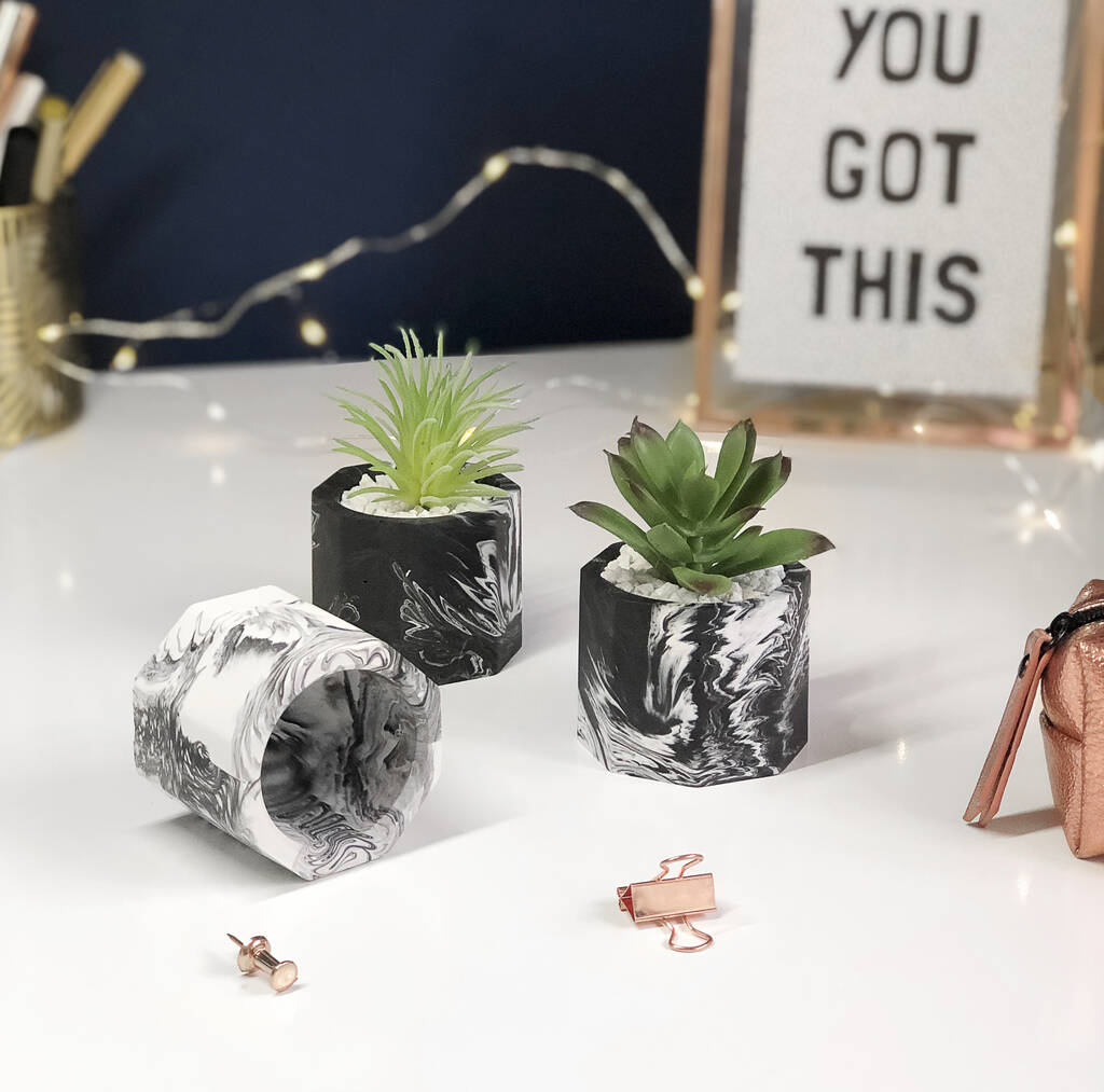 Set Of Three Mini Artificial Desk Plants By AIM Studio Co