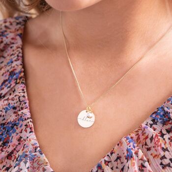 Esme Disc And Freshwater Pearl Name Necklace, 6 of 12