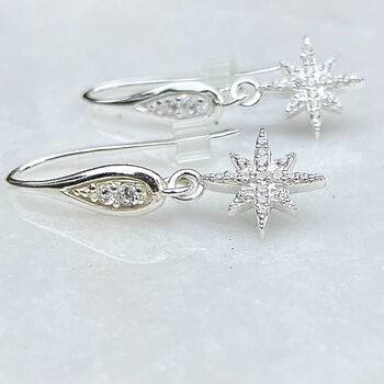 Sterling Silver Cubic Zirconia Sun, Moon And North Star Charm Bracelet: Jewellery Set Available, 7 of 10