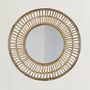 Round Bamboo Cane Wall Mirror, thumbnail 1 of 3