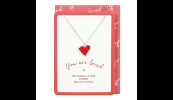 Heart Necklace Pendant Greetings Card You Are Loved, 2 of 4