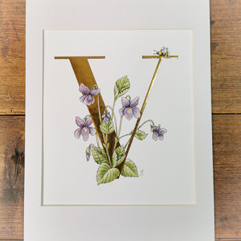 V Is For Violets Illuminated Flower Letter, 2 of 6