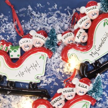 Personalised Family Sleigh Decoration, 2 of 4