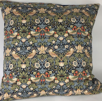 Morris And Co Strawberry Thief Xl Cushion Cover, 5 of 5