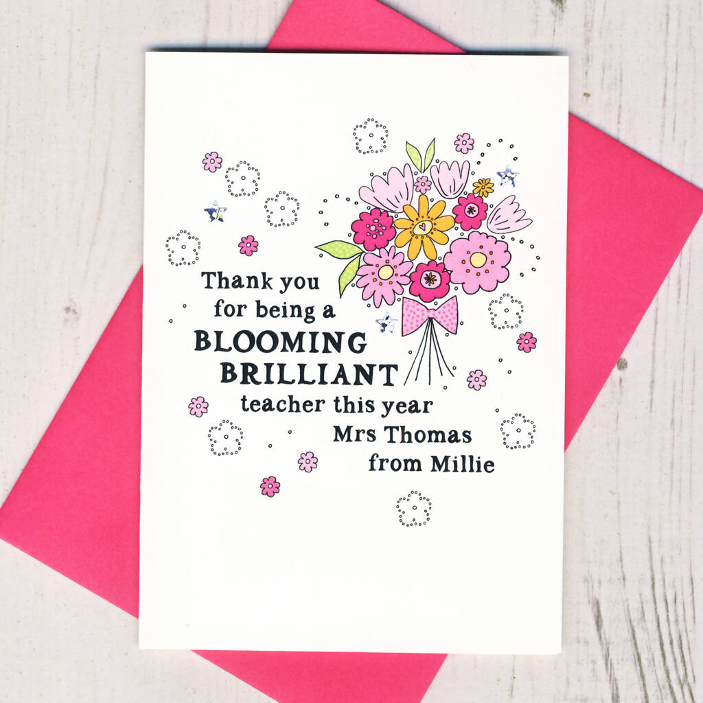 Personalised Blooming Brilliant Teacher Card By Eggbert & Daisy