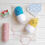 Crocheted Pill Rattle Science Soft Toy, thumbnail 3 of 7