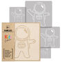 Reusable Plastic Stencils Five Astronaut With Brushes, thumbnail 2 of 5