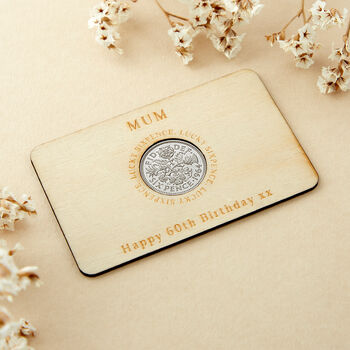 60th Birthday 1964 Sixpence Personalised Wallet Card, 2 of 6