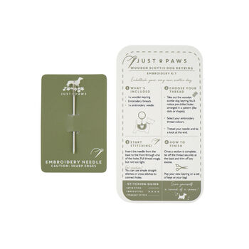 Wooden Scottie Dog Keyring Embroidery Kit | Craft | Hobby, 7 of 8