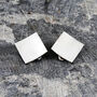 Square Clip On Gold Plated Sterling Silver Earrings, thumbnail 7 of 9