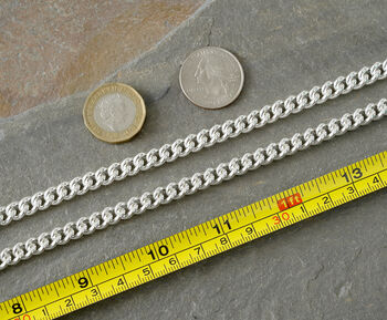 Seven.5mm Curb Chain In Solid Sterling Silver, 3 of 3