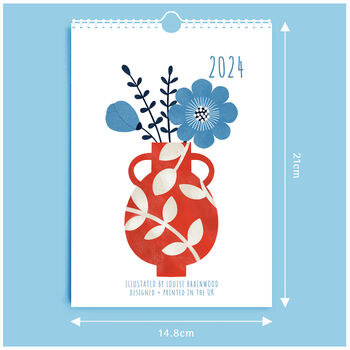 2024 Floral Illustrated Mini Wall Calendar, 5 of 5