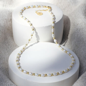 Personalised Freshwater Pearl Necklace And Bracelet Set, 3 of 10