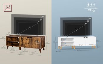 Tv Stand Cabinet For 65 Inch Tv Adjustable Shelves, 2 of 12