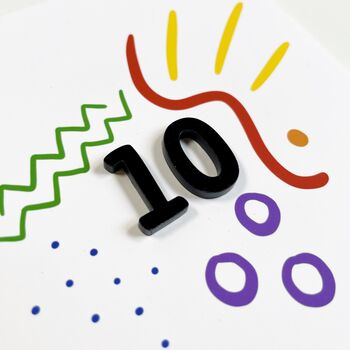 Doodle 10th Birthday Acrylic Age Card, 2 of 2