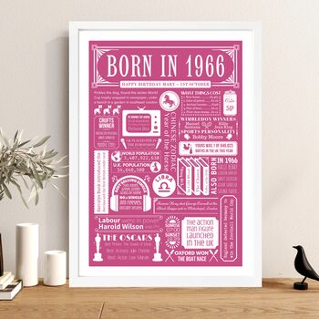 1966 Personalised 60th Birthday Fact Print Gift, 2 of 11