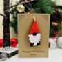 Personalised Grandson Decoration Gnome Christmas Card, thumbnail 2 of 6