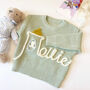 Personalised Polar Bear Woolly Hat Sweater Hand Felted Kids Jumper Custom Name, thumbnail 3 of 5