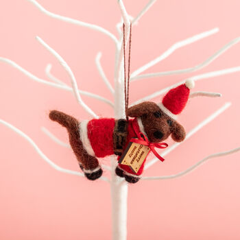 Personalised Festive Dog Christmas Tree Decoration, 2 of 2