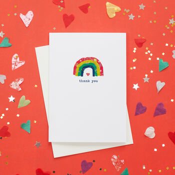 Thank You Rainbow Card Can Be Personalised, 2 of 3
