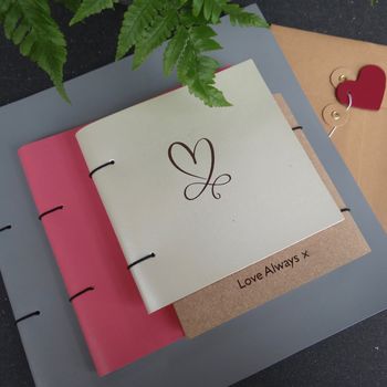 Personalised Heart Engraved Leather Scrapbook Album, 8 of 11
