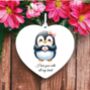 Personalised Cute Penguin Love Heart Hand, thumbnail 1 of 2