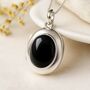 Personalised Mens Sterling Silver Black Onyx Locket, thumbnail 1 of 11