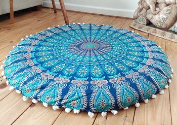 Round Mandala Floor Cushion Cover, 2 of 10
