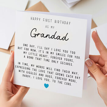 First Birthday As My Grandad Poem Card, 2 of 2