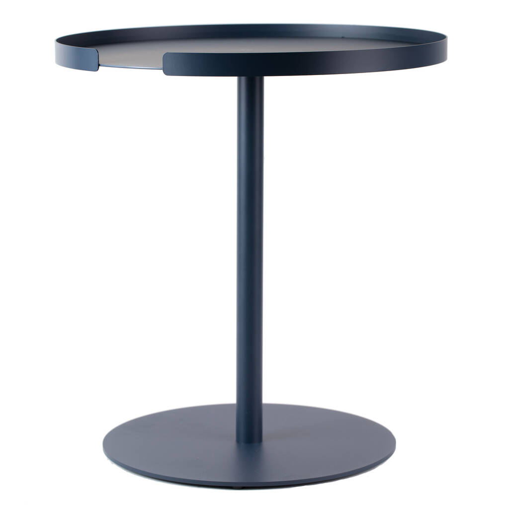 Contemporary Blue Round Side Table By Lime Lace
