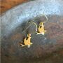 925 Silver Little Drop Earrings Gold Plated, thumbnail 1 of 4