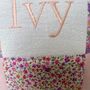 Peachy Pink Patchwork Name Cushion, thumbnail 6 of 6