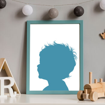 Childs Portrait For Nursery Playroom Silhouette Custom Art Print, 4 of 8