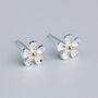 Sterling Silver Daisy Stud Earrings, thumbnail 2 of 6