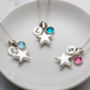 Birthstone Silver Star Necklace, thumbnail 1 of 12